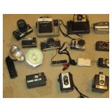 VINTAGE CAMERA COLLECTION WITH A VARIETY OF MAKERS