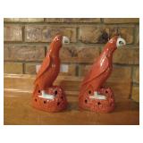 PAIR OF BEAUTFUL 10" PARROTS UNMARKED THESE WERE IMPORTED FROM EUROPE IN THE 50
