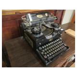ANTIQUE ROYAL 10 GLASS PANEL TYPEWRITER