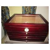 MODERN MAHOGANY COLOR HUMIDOR LOAD UP YOUR FAVORITE CIGARS IN THIS BAD BOY