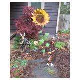 SIX VINTAGE METAL HANDCRAFTED BY THE OWNER WONDERFUL PIECES OF YARD ART