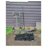 PAIR OF RHINO RAMPS 5 TON DAYTONA FLOOR JACK AND FOUR WHEEL DOLLY