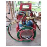 LINCOLN ELECTRIC PORT-A-TORCH KIT WITH OXYGEN AND ACETYLENE TANKS WITH EXTRA TORCH AND HOSES