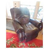 AWESOME BROWN LEATHER FULLY ELECTRIC USB RECLINER CHAIR MAN CAVE APPROVED