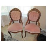 VICTORIAN CARVED BALLOON BACK PARLOR SIDE CHAIRS WITH CARVED GRAPES