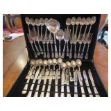 50 PIECE WM ROGERS & SON CHINA SILVERPLATED FLATWARE SET IN BOX