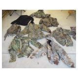 ASSORTED BIG NAME BRANDS HUNTING CAMO JACKETS WATER BACKPACK AND THERMAL IN GREAT SHAPE