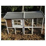 WOOD CHICKEN COOP WITH 2 LEVELS, WINDOWS AND LOCKS IN EXCELLENT CONDITION 83" X 43" X 50"