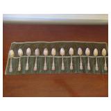 ANTIQUE 12 PIECE STERLING SILVER SPOON SET