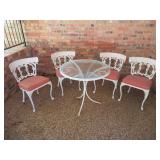 VINTAGE WROUGHT IRON PATIO LAWN & GARDEN SET TABLE 30” X 30”