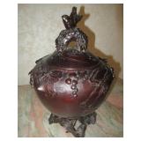 VINTAGE ORNATE CHINESE HANDMADE BRONZE URN BOWL