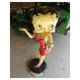 VINTAGE BETTY BOOP WAITRESS WITH RED DRESS & TIP TRAY 37” TALL