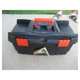 BLACK AND DECKER TOOLBOX WITH ASSORTED TOOLS