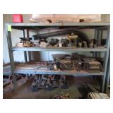 BLUE ONE PIECE CAST IRON SHELVING UNIT 96” X 36” X 72” SOLD WITHOUT CONTENTS SECOND DAY PICK UP!