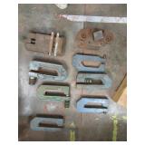 ASSORTED UNITTOOLS CAST-IRON JIG PRESS CLAMP AND PRESS PUNCH