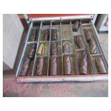 THREE DRAWERS OF ZIRK FITTINGS SLEEVES HARDWARE NUTS BOLTS WASHERS MACHINIST GRADE ETC.