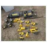 HUGE LOT OF DEWALT BATTERY, OPERATED POWER, TOOLS, DRILLS, SAWS, LIGHTS, BATTERY, CHARGERS, BATTERIE