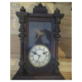 ANTIQUE MANTEL CLOCK NEEDS A LITTLE TLC WOOD GLUING