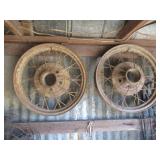 TWO ANTIQUE WHEELS