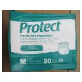 PROTECT PROTECTIVE UNDERWEAR, SIZE MEDIUM, 20 COUNT PER BAG 4 BAGS PER CASE