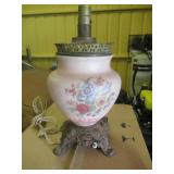 ANTIQUE KEROSENE LAMP ELECTRIFIED