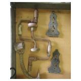 ANTIQUE DRILLS, HINGES, ETC.