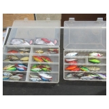 HOTSPOTS, RAT-L-TRAPS AND VARIOUS SWIM BAITS IN PLASTIC WATERPROOF BOXES