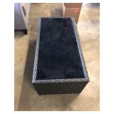 Wicker coffee table glass top
