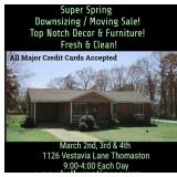 Super Spring Downsizing Sale! Top Notch Decor & Furniture! Fresh & Clean!