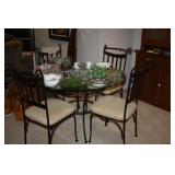 WROUGHT IRON AND GLASS TOP TABLE