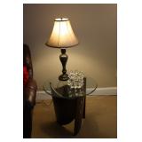 MODERN GLASS TOP LAMP TABLES