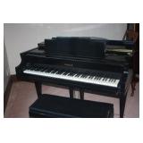KIMBALL BLACK LAQUER BABY GRAND PIANO