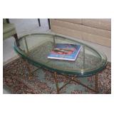 BRASS AND GLASS COCKTAIL TABLE