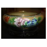 CHINESE CLOISONNE BOWL AND BASE