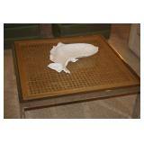 CHROME AND GLASS COCKTAIL TABLE