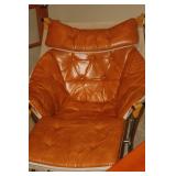 MID CENTURY MODERN  NORWEGIAN CHAIR AND FOOT REST  MCM SLING CHAIR BY SORLIEMOBLER