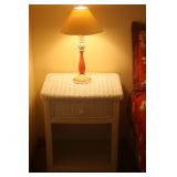 WHITE WICKER NIGHT STAND