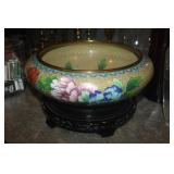 Chinese Cloisonné Bowl and Base
