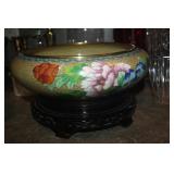 Chinese Cloisonné Bowl and Base