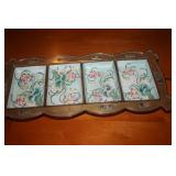 ASIAN FLAIR BRASS AND PORCELAIN  