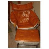 MID CENTURY MODERN  NORWEGIAN CHAIR AND FOOT REST  MCM SLING CHAIR BY SORLIEMOBLER