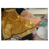 VINTAGE DOLLS AND BOX OF CLOTHES