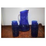 BLUE CUT GLASS ~ ROMANIA