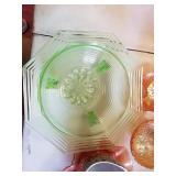 GREEN DEPRESSION GLASS BOWL