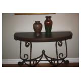 HEAVY WROUGHT IRON CONSOLE TABLE