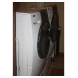 KENMORE FRONT LOAD WASHER + DRYER WITH PEDESTAL