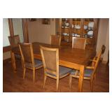DINING SET WITH 6 CHAIRS , 2 LEAVES AND PADS