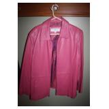 LIZ CLAIBORNE PINK LEATHER COAT