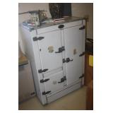 ANTIQUE ENAMEL ICE BOX