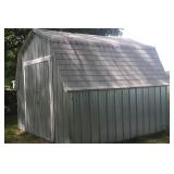 10 X 10 GALVANIZED METAL WITH SHINGLE ROOF ~ YOU MOVE